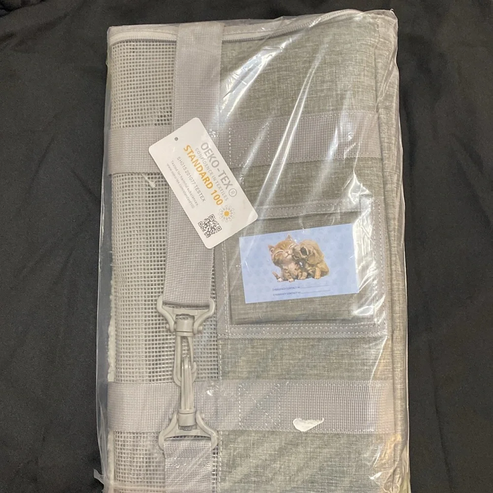 NWT Dog / cat Carrier Airline Approved, Small, up to 15lb, Collapsible Grey - Picture 7 of 7
